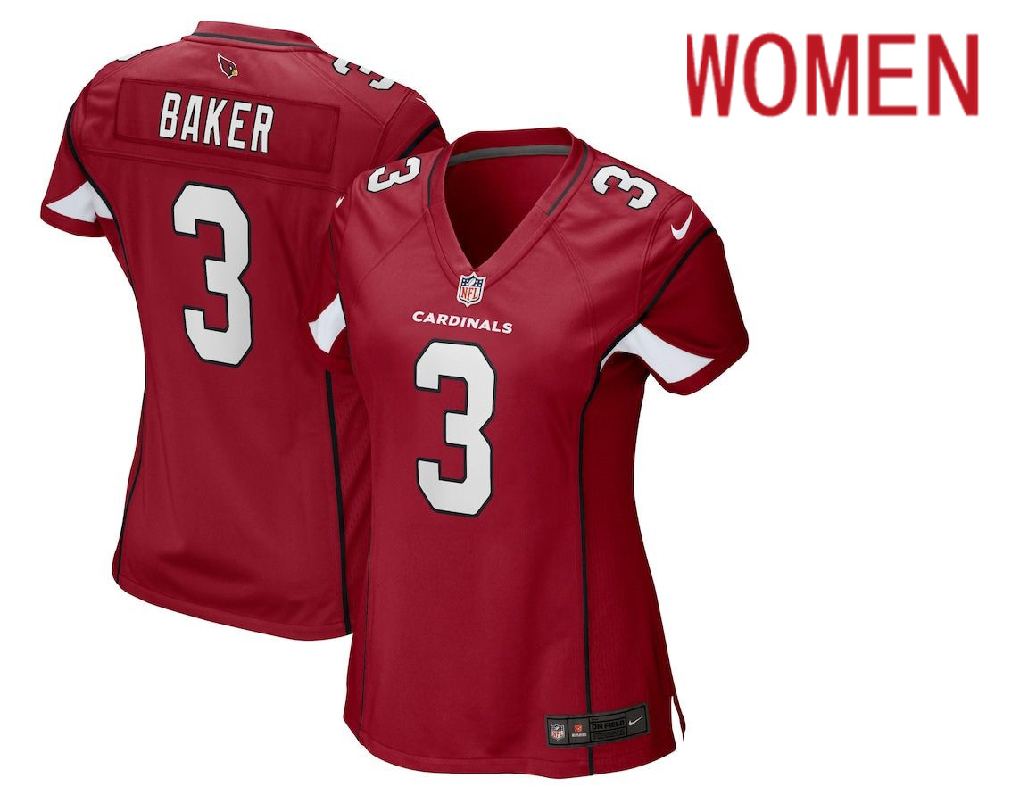 Women Arizona Cardinals 3 Budda Baker Nike Red Game NFL Jersey